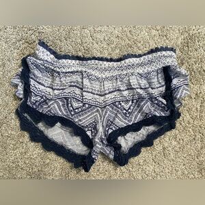 Rip Curl Navy and White Lace Trim Shorts